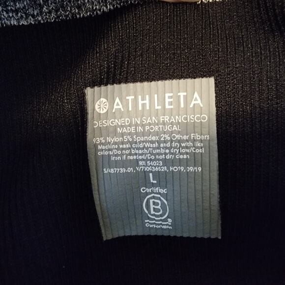 Athleta Leggings Womens Large High Waisted Gray Trim at Waist & Leg Openings - Picture 9 of 9